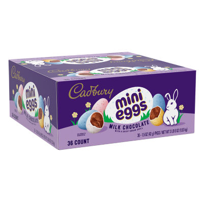CADBURY MINI EGGS Milk Chocolate Candy, 1.5 oz bag, 36 count box